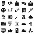 Public relation icons set, simple style Royalty Free Stock Photo