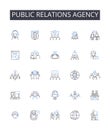 Public relations agency line icons collection. Efficiency, Streamlining, Automation, Optimization, Productivity