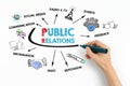 Public Relations Concept. Chart with keywords and icons Royalty Free Stock Photo