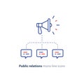 Public relations concept, megaphone flat icon, advertising promotion