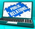 Public Relations On Laptop Shows Online Press