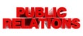 PUBLIC RELATIONS red word on white background illustration 3D rendering Royalty Free Stock Photo