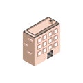 Public residential or commercial building isometric style