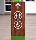 Public restroom and disabled access signs Royalty Free Stock Photo