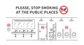 Public restroom no smoking vector illustration Royalty Free Stock Photo