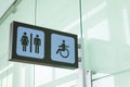 Public restroom signs with a disabled access Royalty Free Stock Photo