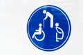 Public restroom signs with a disabled access symbol Royalty Free Stock Photo