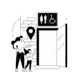 Public restrooms abstract concept vector illustration.