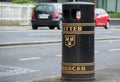 Public Rubbish / trash bin in a street in Dublin, Ireland