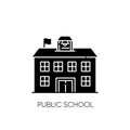 Public school black glyph icon