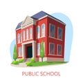 Public school. Elementary education building