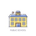 Public school RGB color icon Royalty Free Stock Photo