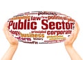 Public Sector word cloud hand sphere concept