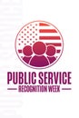 Public Service Recognition Week. Holiday concept. Template for background, banner, card, poster with text inscription