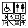 Public service sign icon set