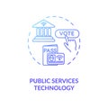 Public service technology blue gradient concept icon