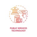 Public service technology red gradient concept icon