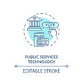 Public service technology turquoise concept icon