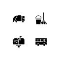 Public services black glyph icons set on white space Royalty Free Stock Photo