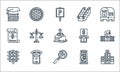public services line icons. linear set. quality vector line set such as hospital, vacancy, traffic lights, payphone, wifi, tax,