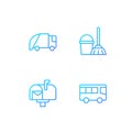 Public services pixel perfect gradient linear vector icons set Royalty Free Stock Photo