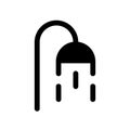 Public shower option black glyph ui icon