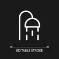 Public shower option pixel perfect white linear ui icon for dark theme