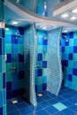 Public shower room with several showers