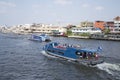 Public shuttle ferry to cross the Chao Phraya river in Bangkok