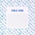 Public signs concept thin line icons: Royalty Free Stock Photo