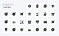 25 Public Signs Solid Glyph icon pack