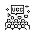 public social media users ugc line icon vector illustration