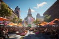 Public spaces transformed into vibrant hubs of Royalty Free Stock Photo