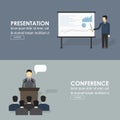 Public speaking business presentation political debates figure speech isolated illustration