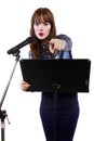 Public Speaking Female Pointing At Viewer