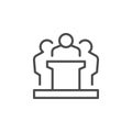 Public speaking line outline icon