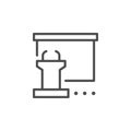 Public speaking line outline icon