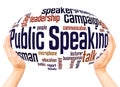 Public Speaking Word Cloud Hand Sphere Concept