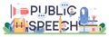 Public speech typographic header. Voice training and speech Royalty Free Stock Photo