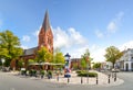 Public square in Warnemunde Germany