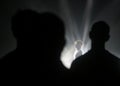 Public and stage lights during a show at sonar festival in barcelona