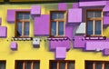 Window on the wall with colorful 3d graffiti Royalty Free Stock Photo