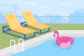 Public swimming bath flat color vector illustration