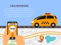 Public taxi on line service, mobile application. Navigation map