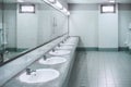 Public toilet and Bathroom interior with wash basin and toilet r Royalty Free Stock Photo