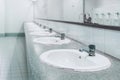 Public toilet and Bathroom interior with wash basin and toilet r Royalty Free Stock Photo