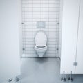 Public toilet cubicle. 3d rendering Royalty Free Stock Photo