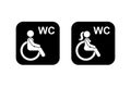 Public toilet icon vector illustration. Restroom sign symbol man woman people with disability stick figure pictogram Royalty Free Stock Photo