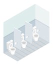 Public toilet isometrics. Interior overall restroom. Toilets and Royalty Free Stock Photo