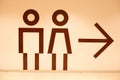 Public toilet male and female direction icon , large public toilet sign. Royalty Free Stock Photo